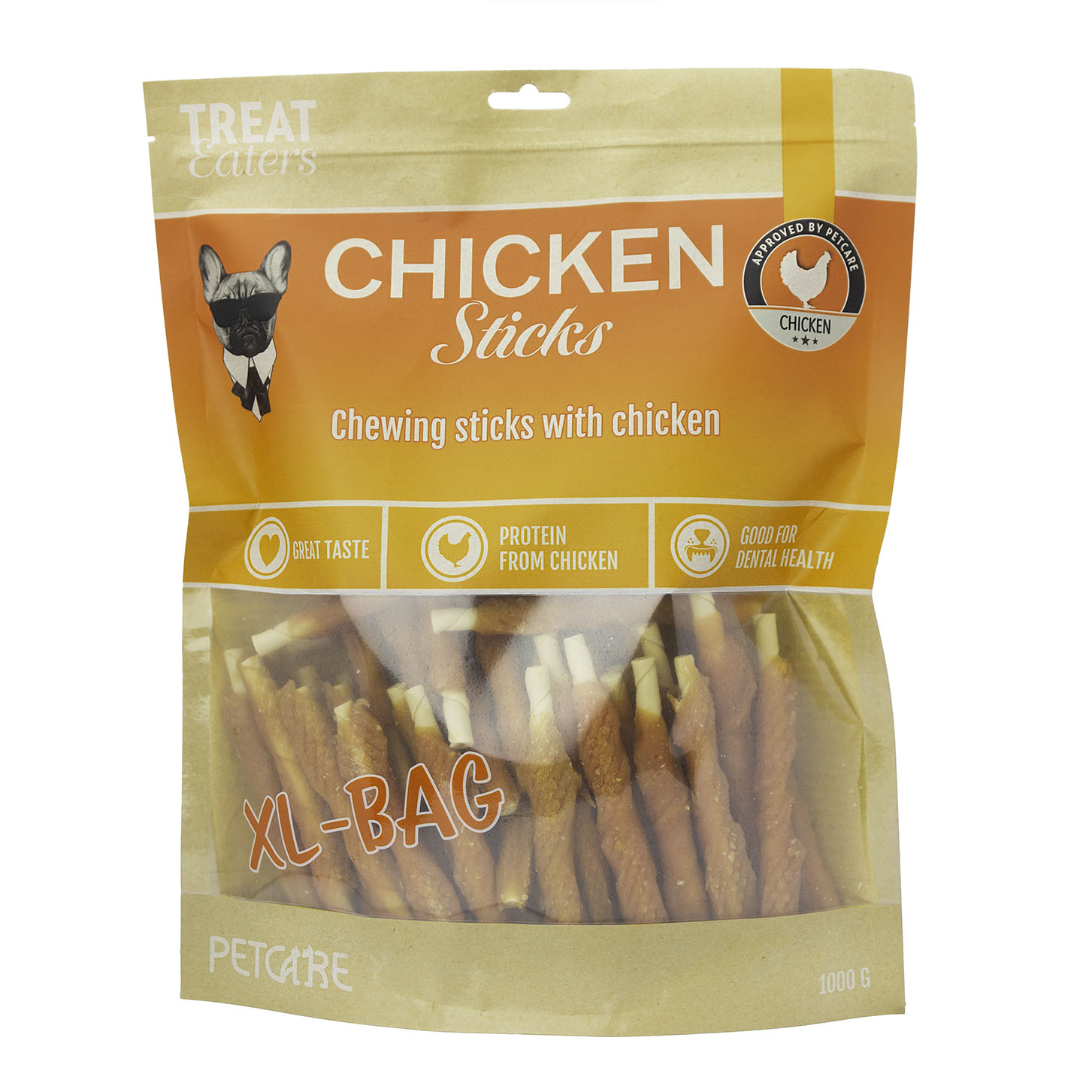 Billede af Petcare - Treateaters Chicken Sticks XL Pose 1000g - Dog Treats