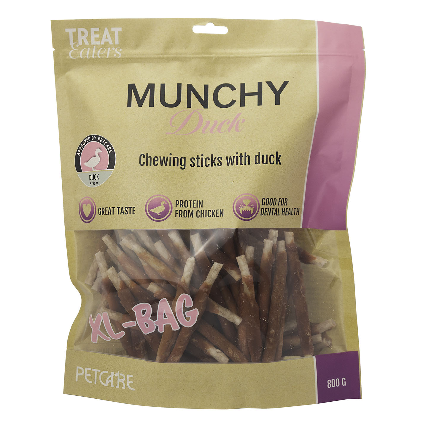 Se Treateaters Munchy Duck 800g hos Petpower.dk