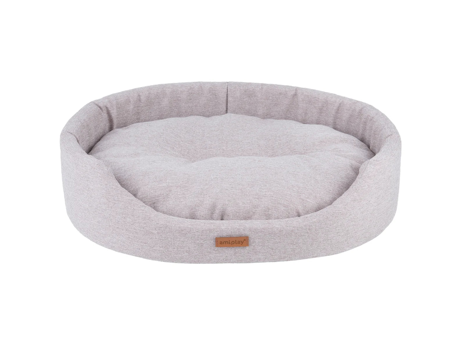 Billede af Amiplay oval hundeseng i Cream farve str M - XXL hos Petpower.dk