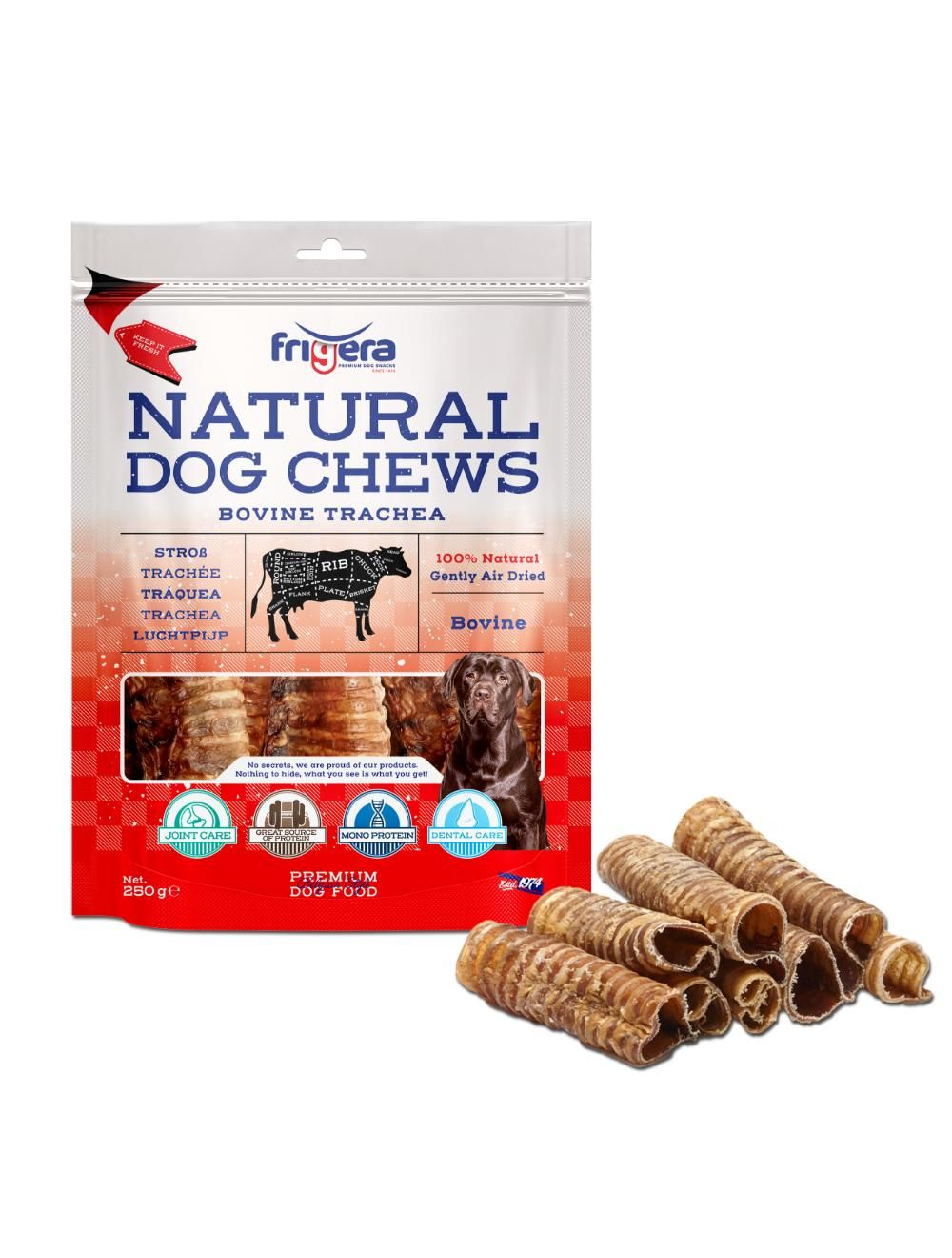 Billede af Natural Dog Chews Okseluftrør 250g