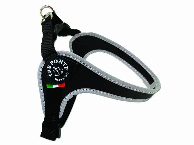 Se Qpet - Tre Ponti Mini hundesele Justerbar, Sort - 2.5 Brystomkreds 38 - 48 cm - Pet Collars & Harnesses hos Petpower.dk