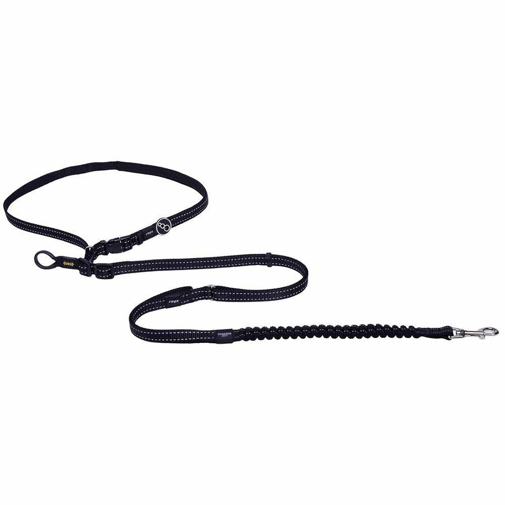 Se Imazo - Rogz Utility håndfri line, L Sort 150-210 cm 21-40 kg - Pet Leashes hos Petpower.dk