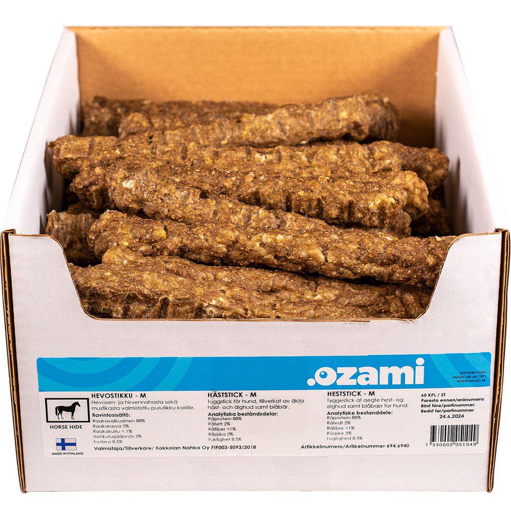 Se Imazo - Ozami Heste/Blåbærstick 20 cm - Dog Treats hos Petpower.dk