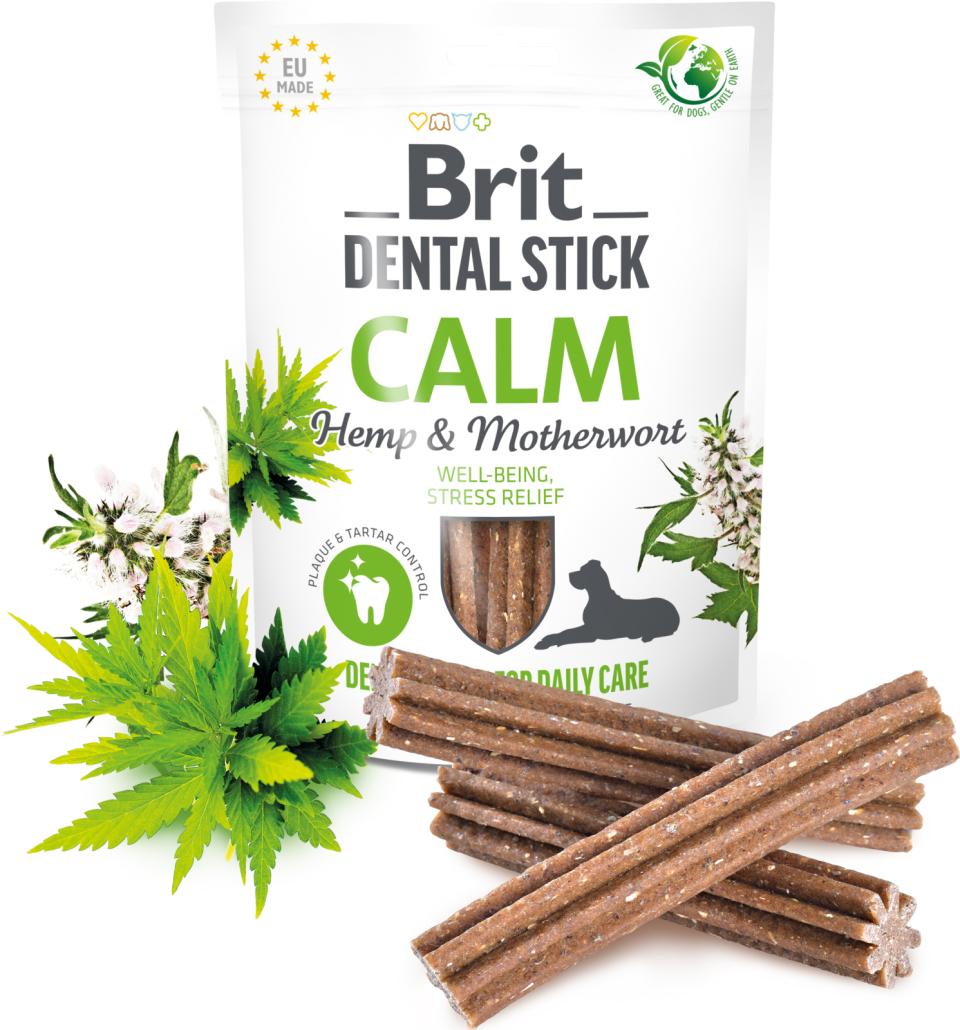Se Eldorado - Brit Care Dental Stick Calm Hamp & Urt 7stk - Dog Treats hos Petpower.dk