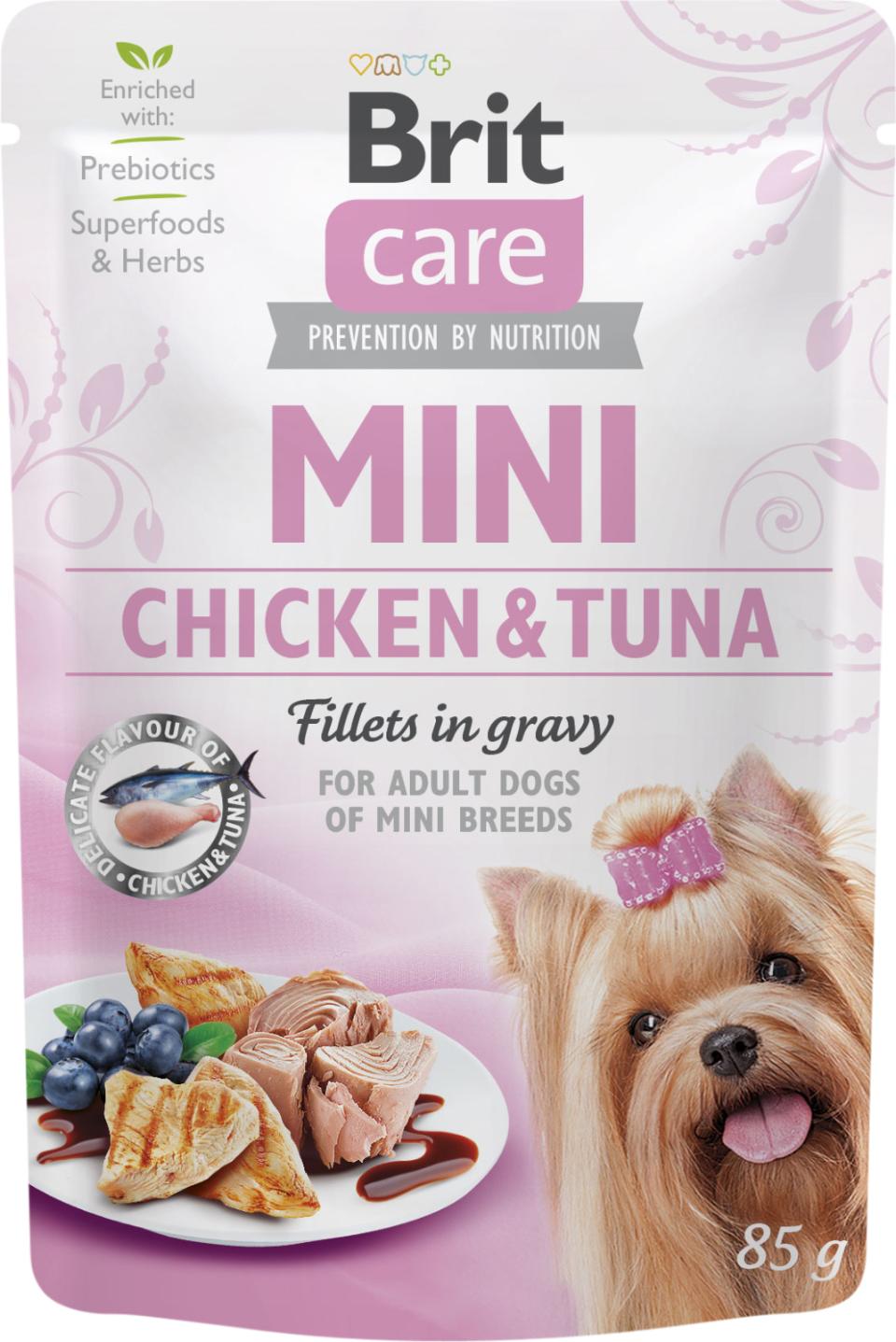 Se Eldorado - Brit Care Mini Fileter i sovs - Kylling + tun 85g - Dog Food hos Petpower.dk