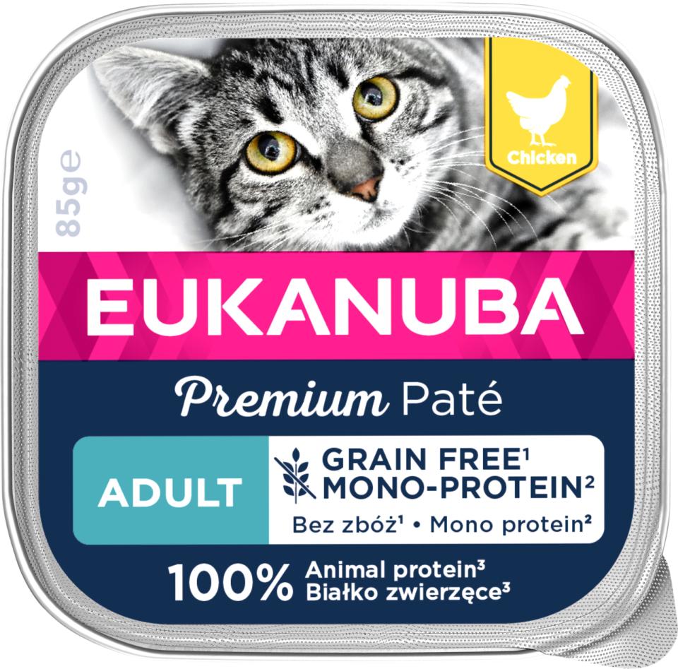 Se Eukanuba Kat Adult Pate, rig på kylling hos Petpower.dk