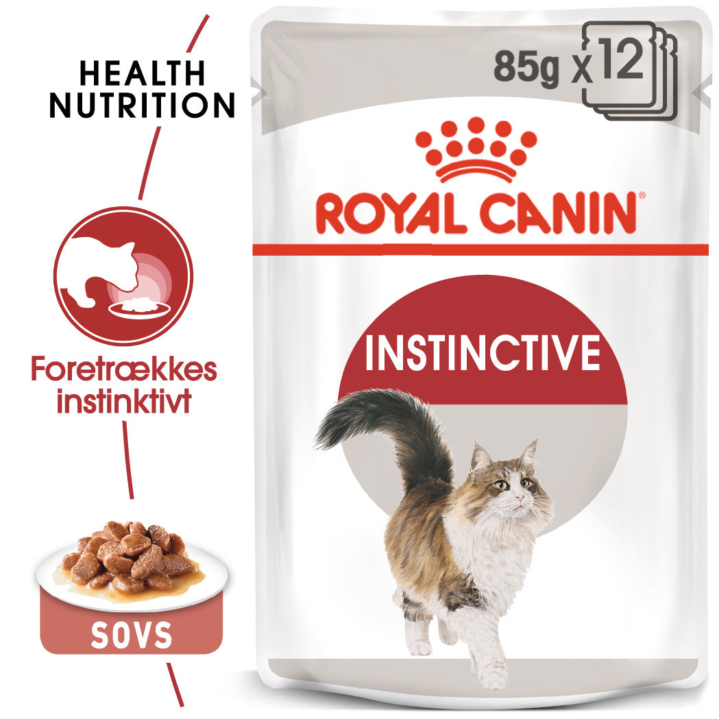 Se Royal Canin Instinctive Gravy Adult Vådfoder til kat 12x85g hos Petpower.dk