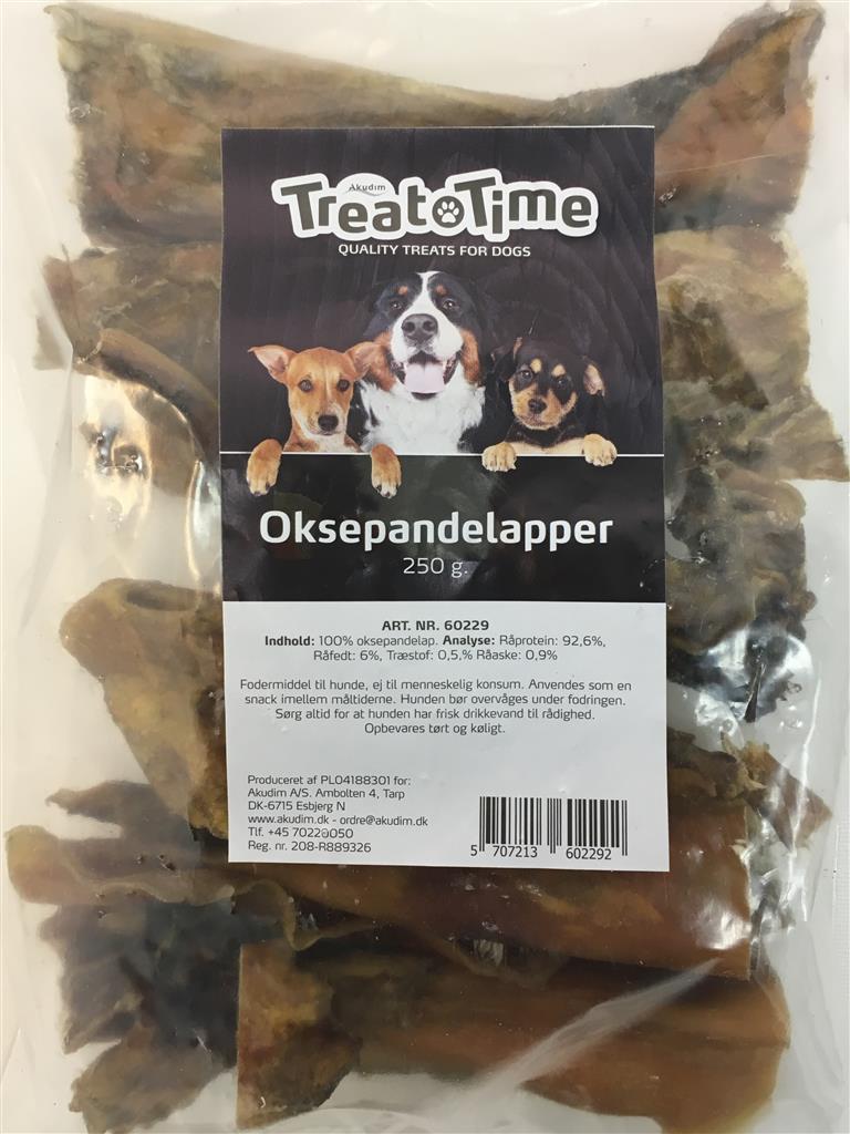 Se TreatTime Oksepandelap 250g, 100% naturlig hos Petpower.dk