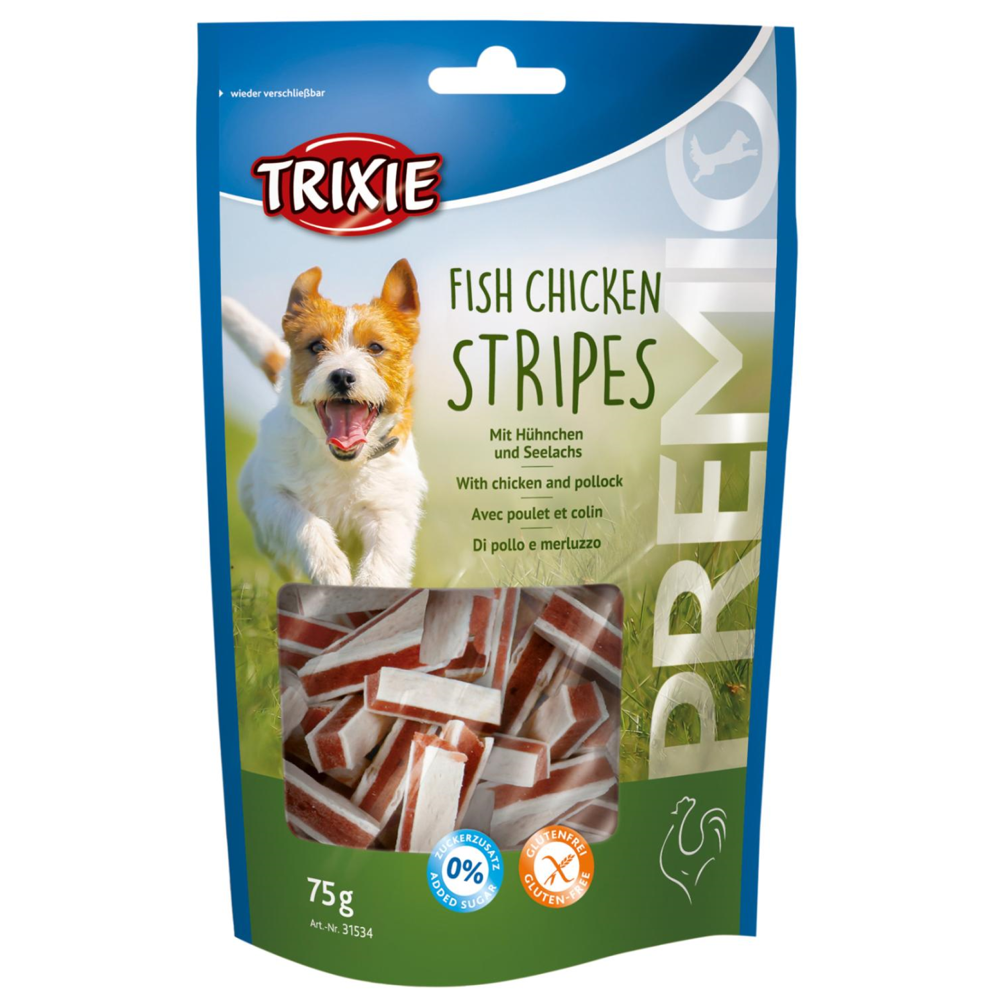 Billede af Eldorado - Trixie Premio Fish Chicken Stripes 75g - Dog Treats