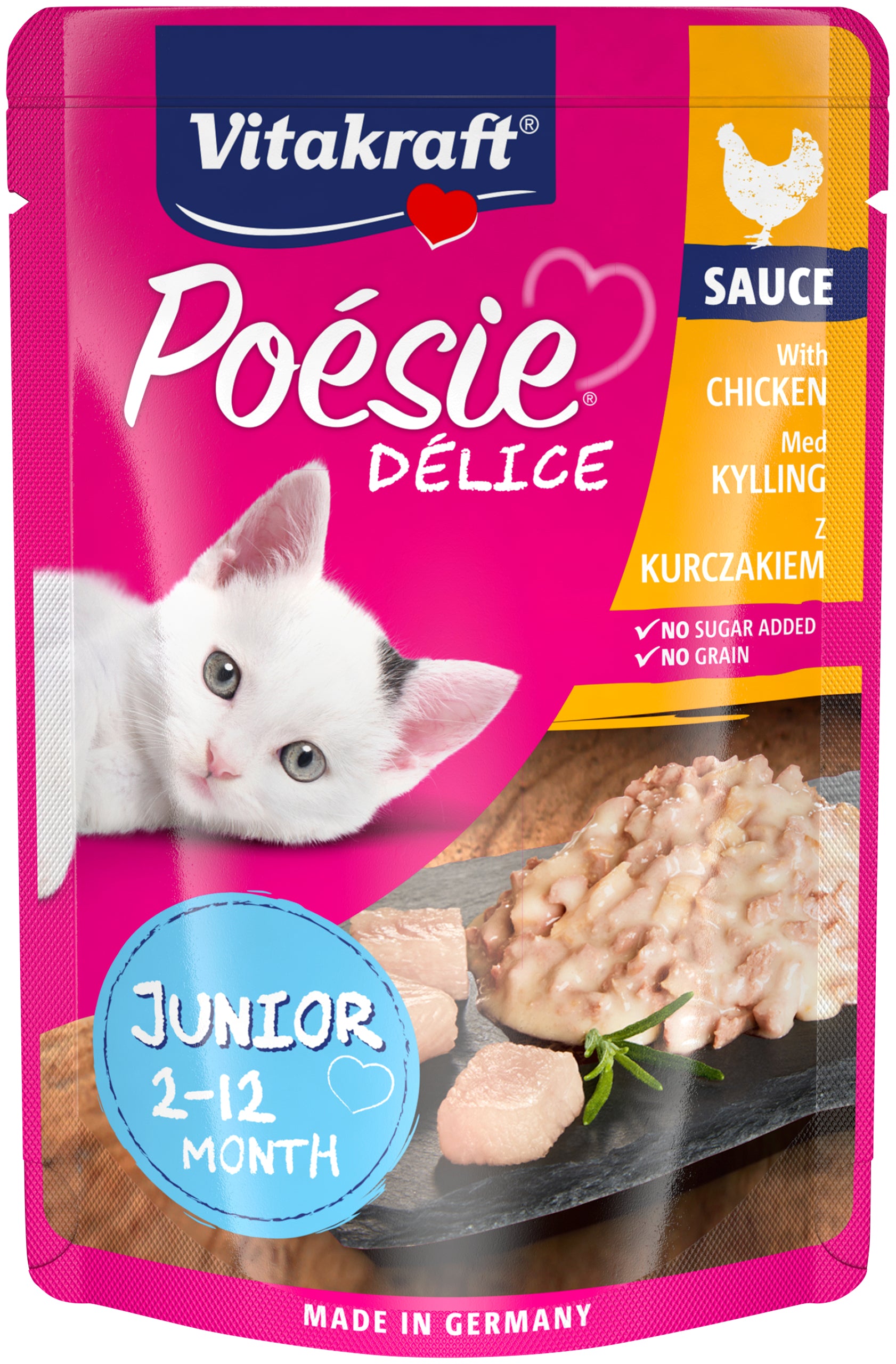 Se Vitakraft Poésie® Délice Junior med kylling I sovs hos Petpower.dk