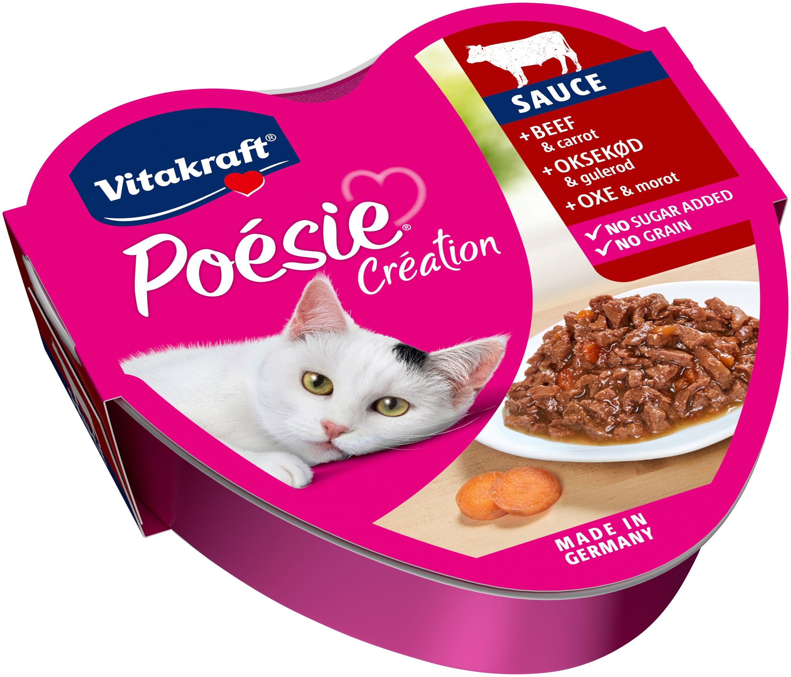 Se Vitakraft Poésie® Création med oksekød og gulerødder i sauce vådfoder til kat hos Petpower.dk