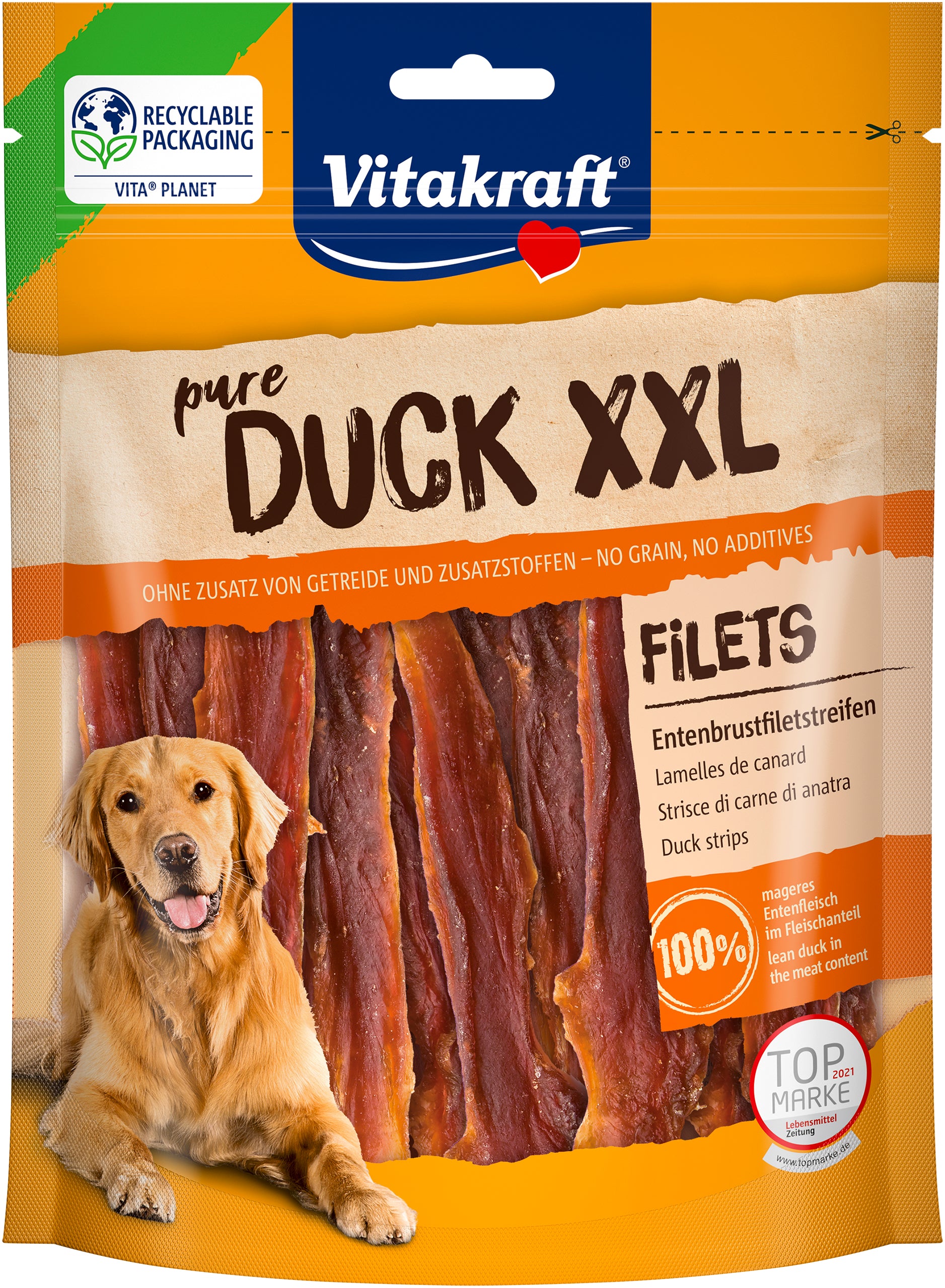 Billede af Vitakraft - Vitakraft pure Duck XXL Andebrystfilet 250g - Dog Treats