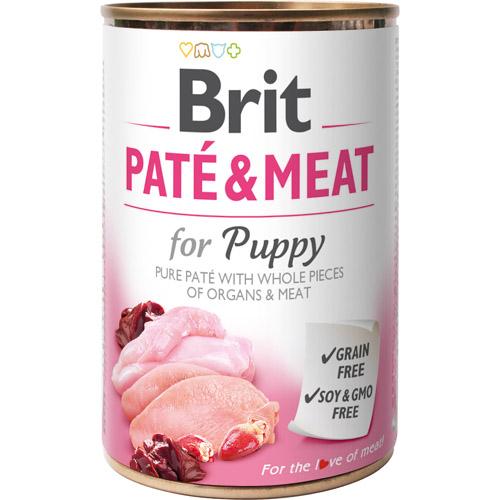 Se Brit Paté & Meat Puppy Vådfoder til hund, 400 Gr. hos Petpower.dk