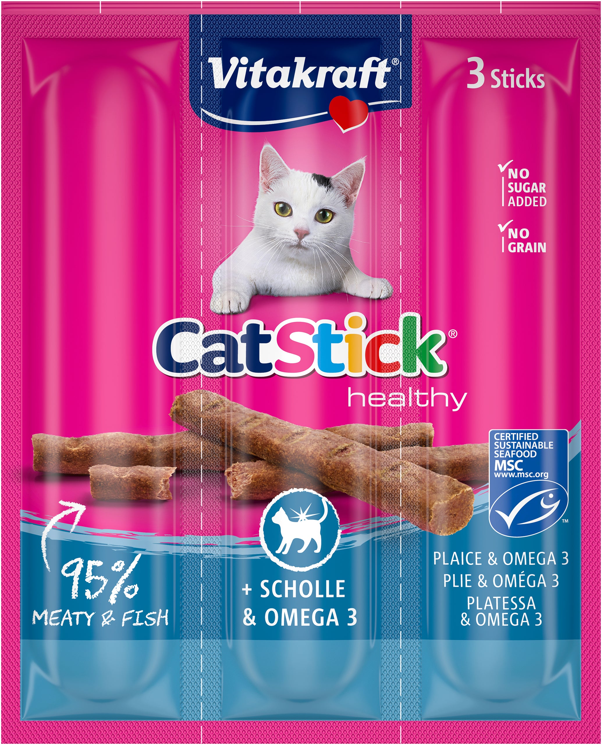 Billede af Vitakraft Cat Stick® med rødspætte og omega-3 kattegodbid