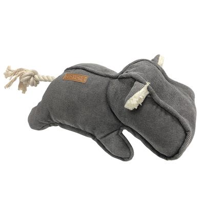 Billede af Akudim - D&D Home Flodhest i Fløjl, 30x14cm, Farve : Grå - Dog Toys