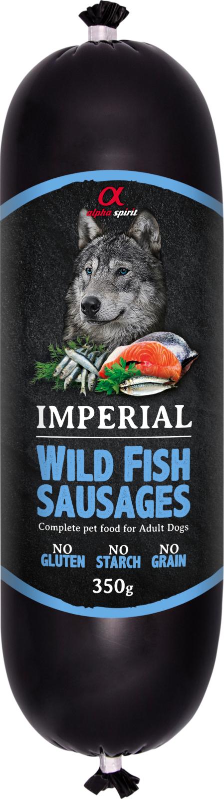 Se AlphaSpirit Wild Fish pølse 350 g Vådfoder til voksne hunde hos Petpower.dk