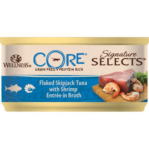 Billede af Wellness CORE Signature Selects Flaked med Tun og Rejer, Vådfoder 79gr