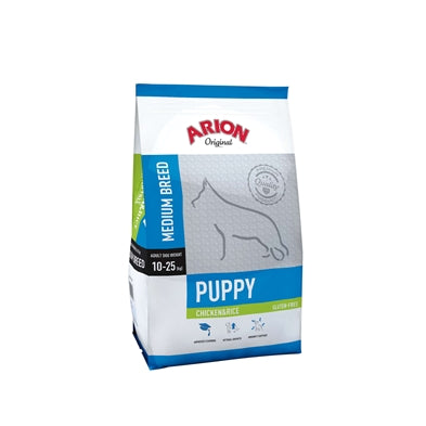 Se Natural Brande - Arion puppy medium kylling & ris 12 kg, voksenvægt 10-25kg - Dog Food hos Petpower.dk