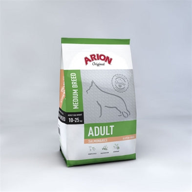 Se Natural Brande - Arion adult medium laks & ris 12 kg, til hunde 10-25kg - Dog Food hos Petpower.dk