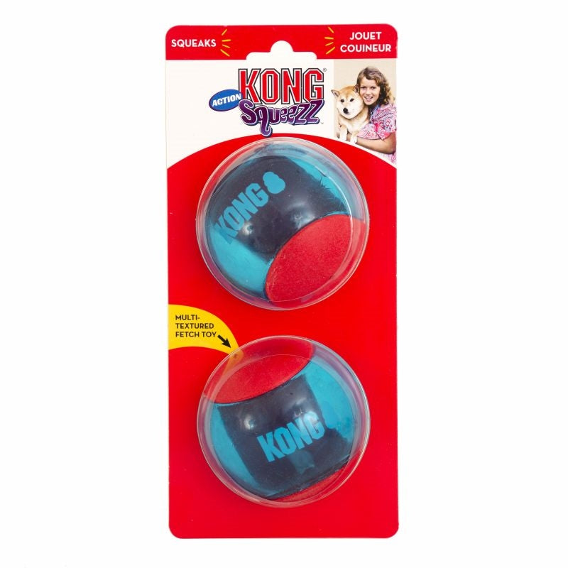 Se Imazo - Kong squeezz actionball rød 2stk 8cm hundelegetøj - Dog Toys hos Petpower.dk