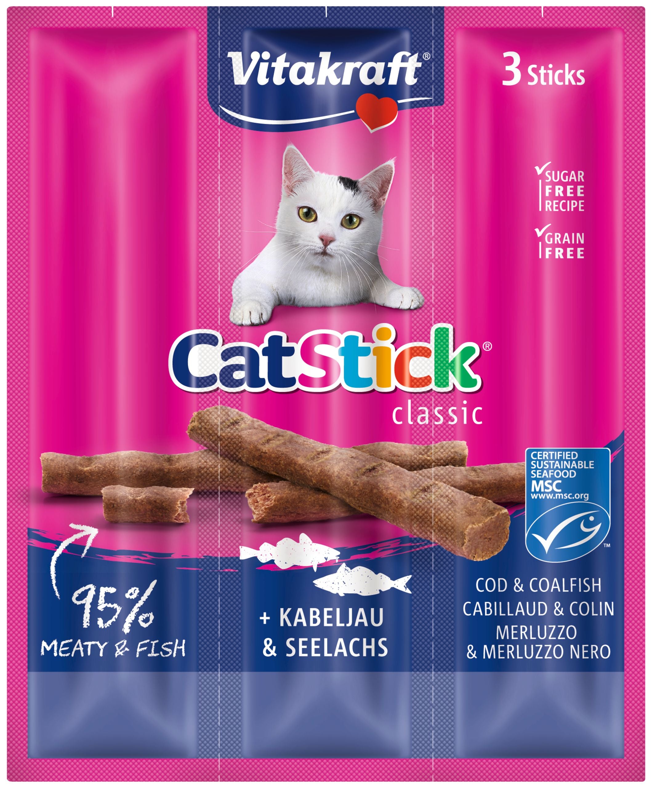 Se Vitakraft Cat Stick® med torsk og sej kattegodbid hos Petpower.dk