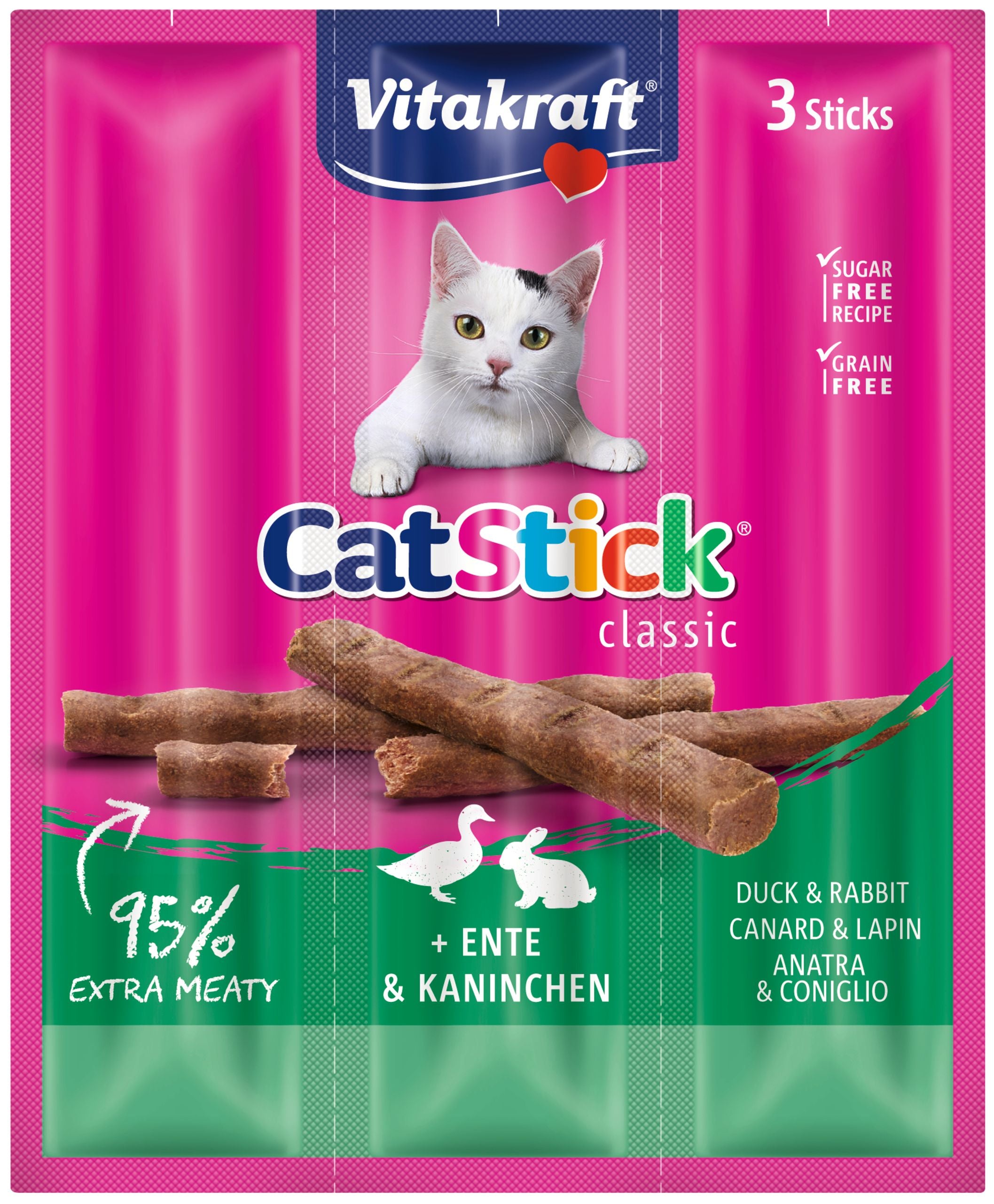 Se Vitakraft Cat Stick® med and og kanin kattegodbid hos Petpower.dk