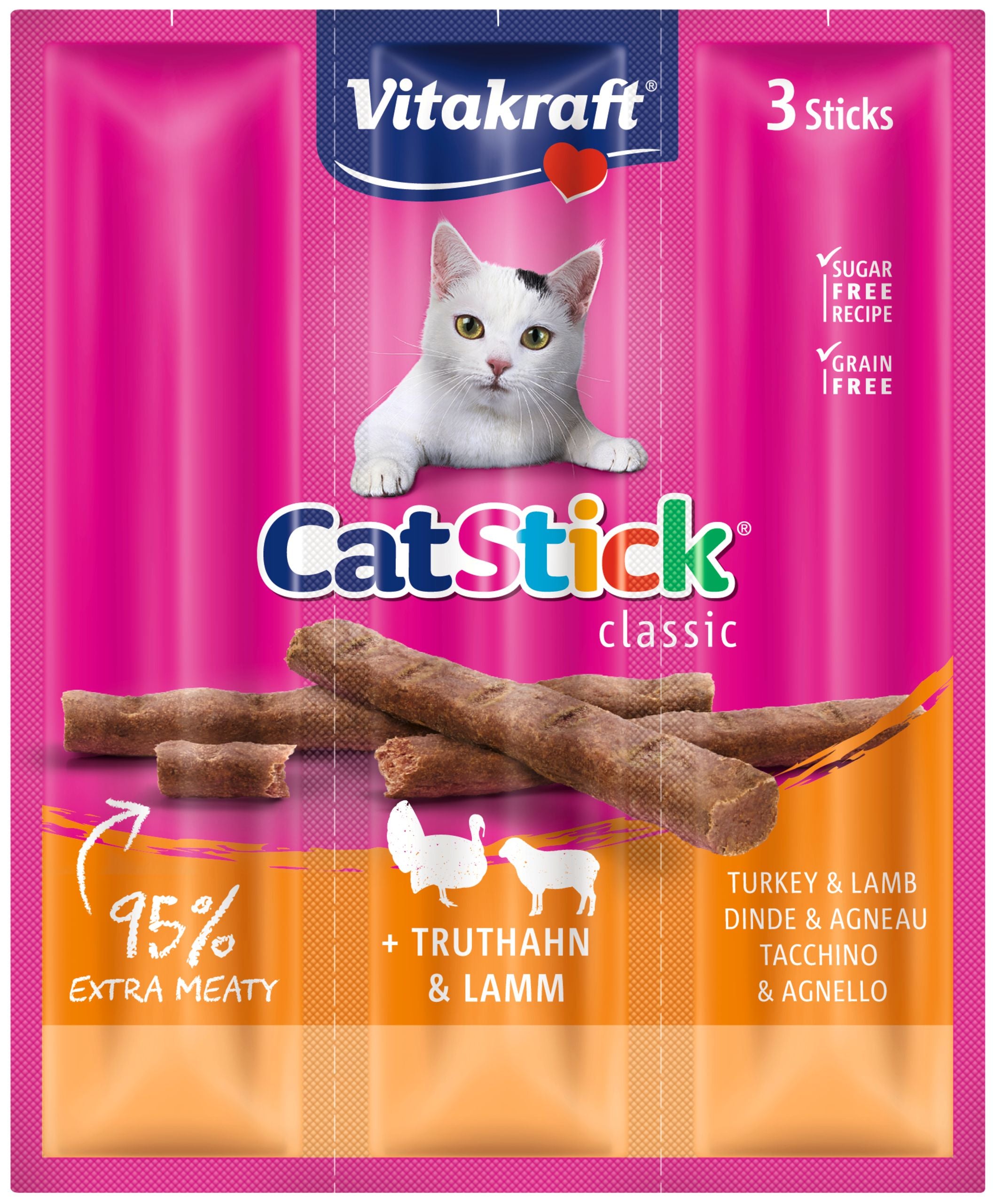 Se Vitakraft Cat Stick® med kalkun og lam kattegodbid hos Petpower.dk