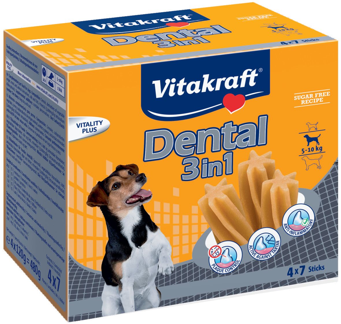 Billede af Vitakraft Dental Stick 3in1, S, 5-10 kg hundetyggeben