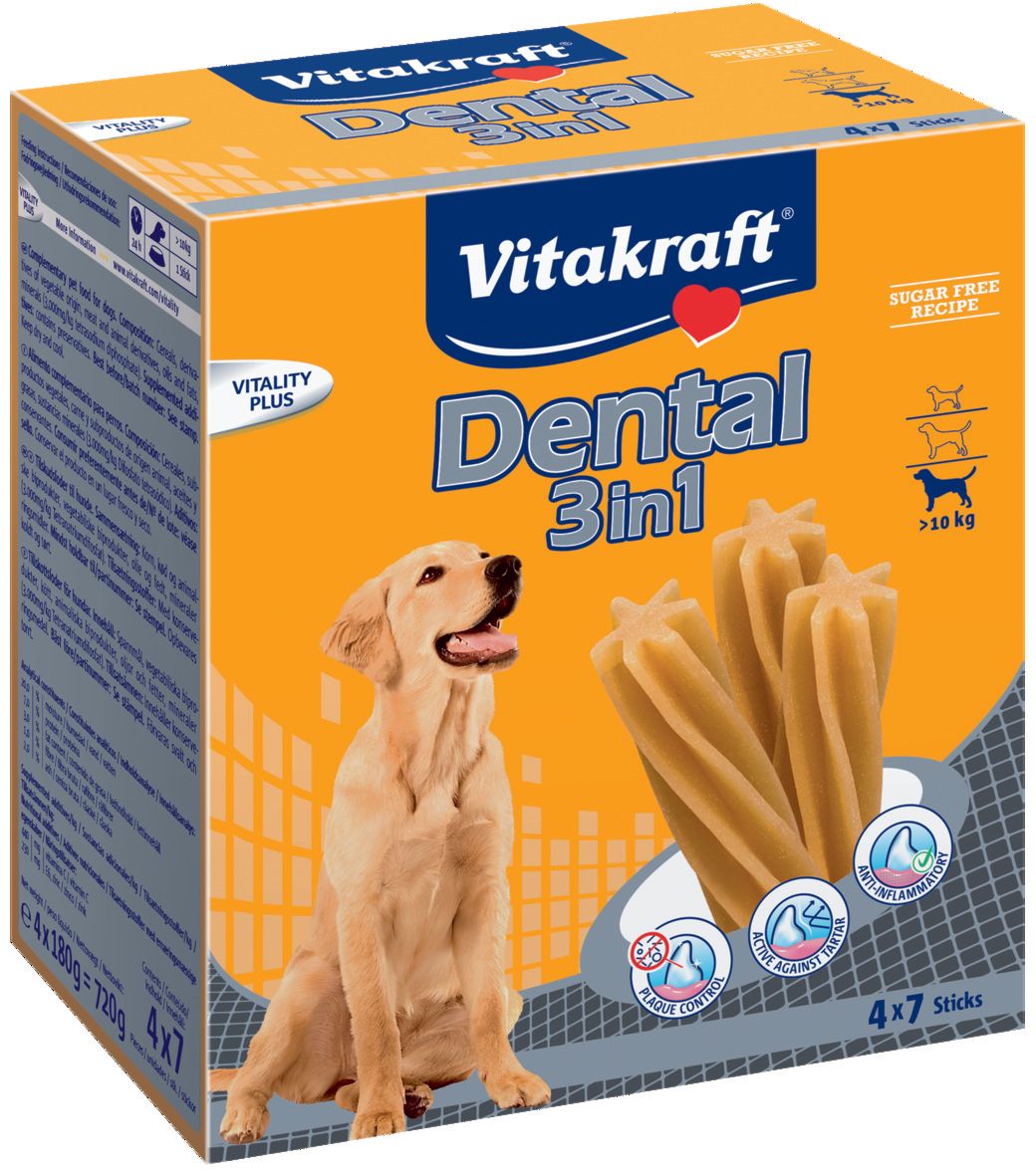 Se Vitakraft - Vitakraft Dental 3in1 L fra 10 kg hundetyggeben - Dog Treats hos Petpower.dk