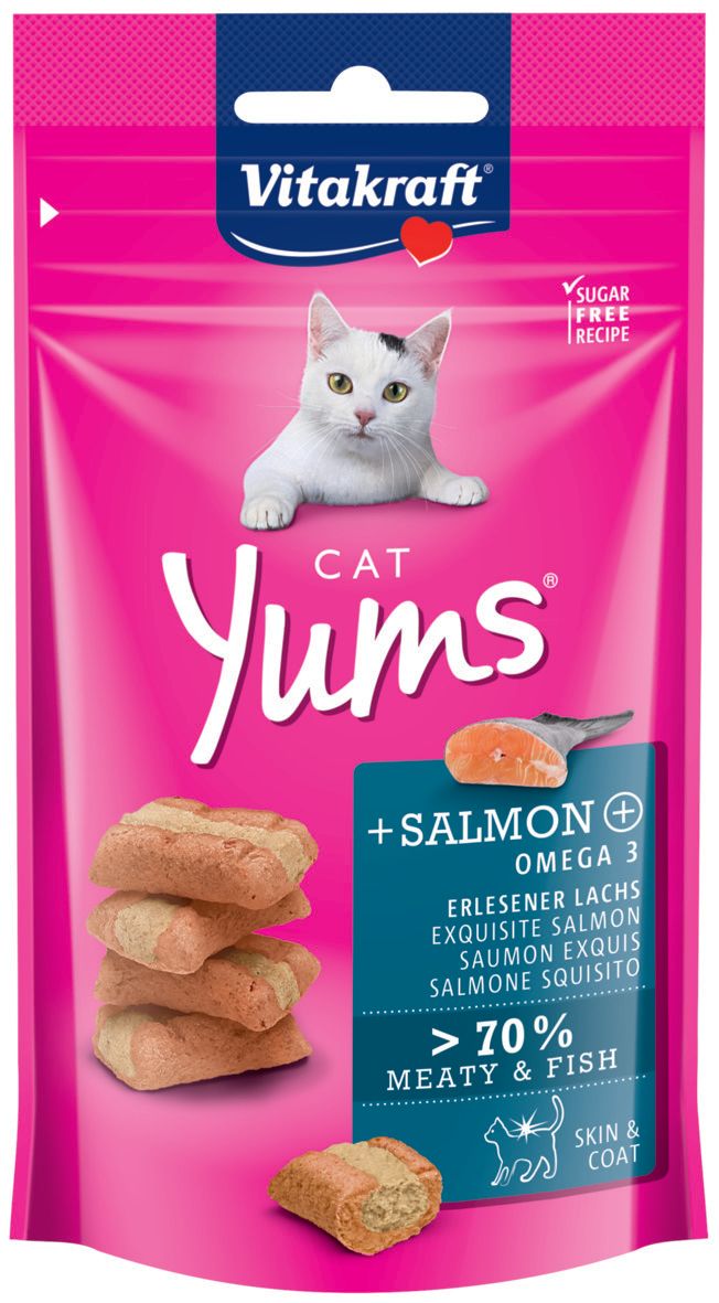 Se Vitakraft - Vitakraft Cat Yums® med laks kattegodbid - Cat Treats hos Petpower.dk