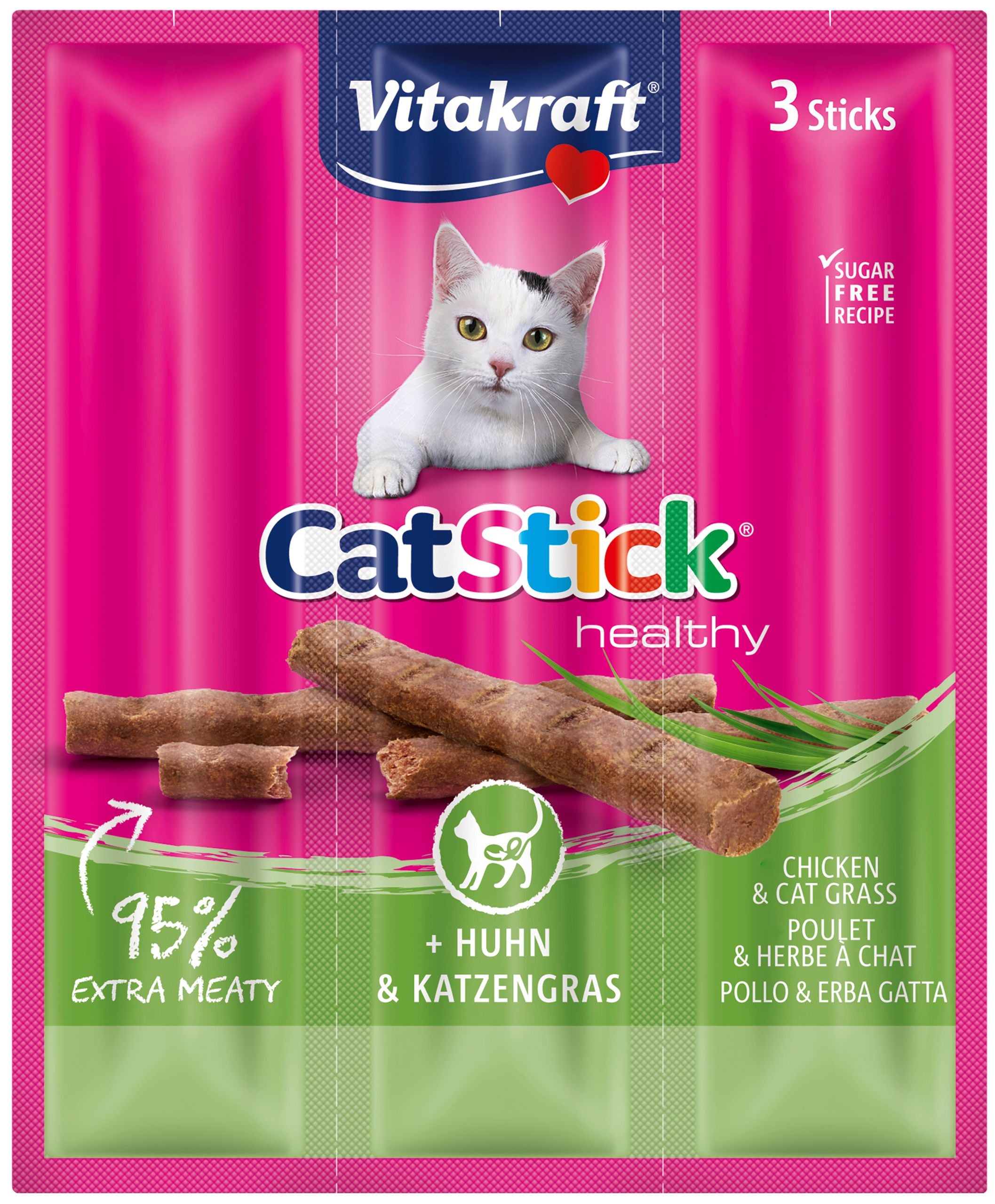 Billede af Vitakraft Cat Stick® med kylling og kattegræs kattegodbid