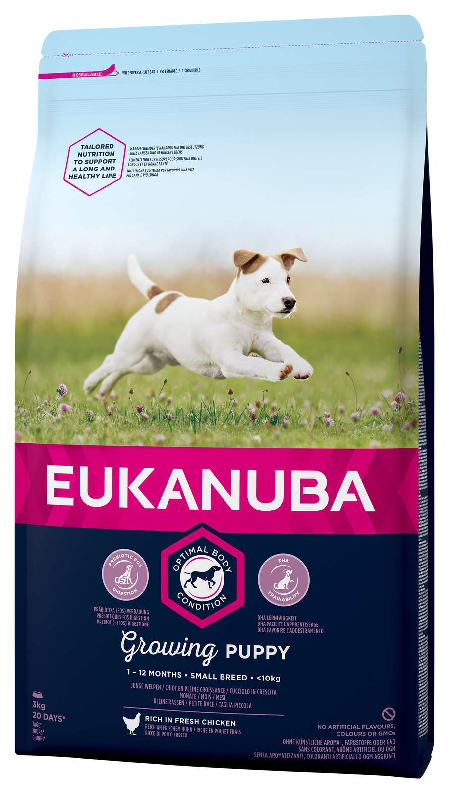 Billede af Eukanuba puppy small kylling & ris 3kg, voksenvægt 0-10kg