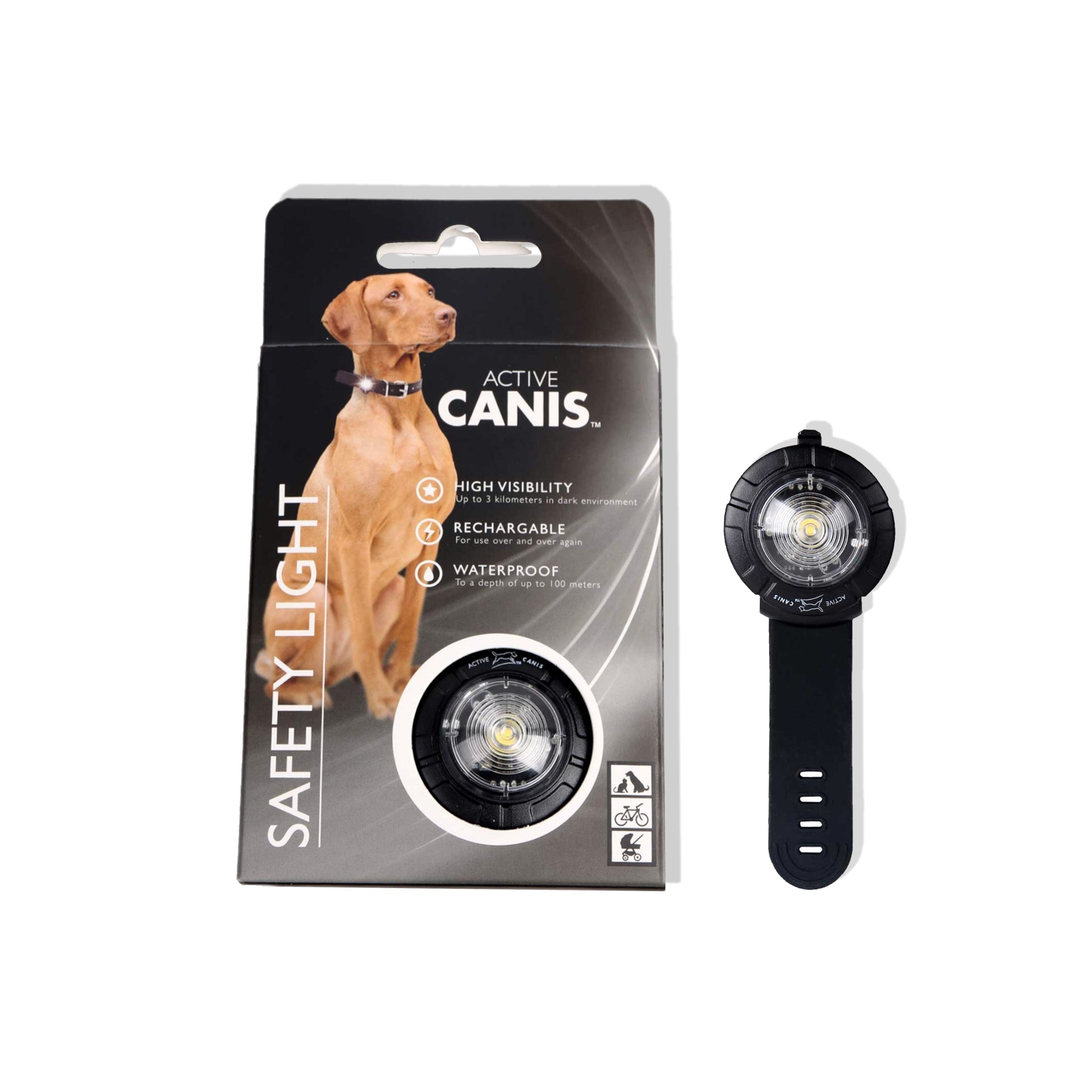 Se Active Canis Hvid Safety Light, Vandtæt Hundelygte hos Petpower.dk