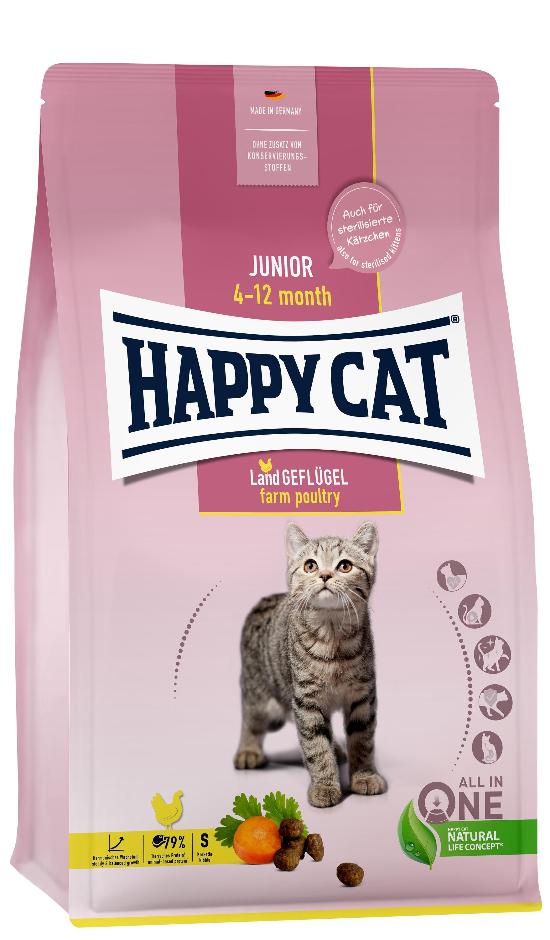 Billede af Happy Cat Junior Fjerkræ 4 kg Killingefoder