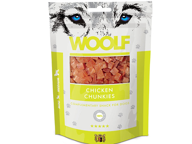 Billede af Qpet - Woolf Kylling Chunkies 100g, Kornfri - Dog Treats