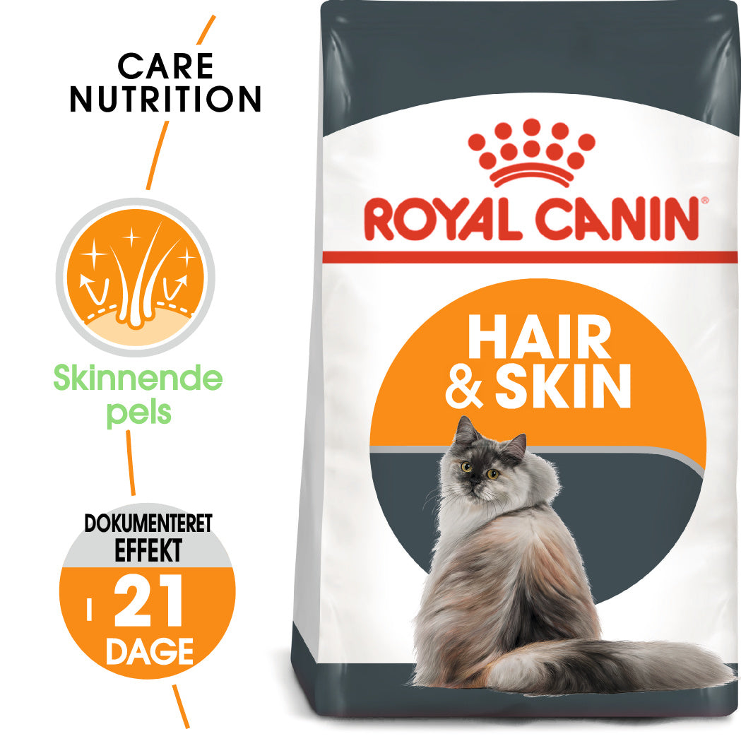 Se Royal Canin Hair & Skin Care Adult Tørfoder til kat 10kg hos Petpower.dk