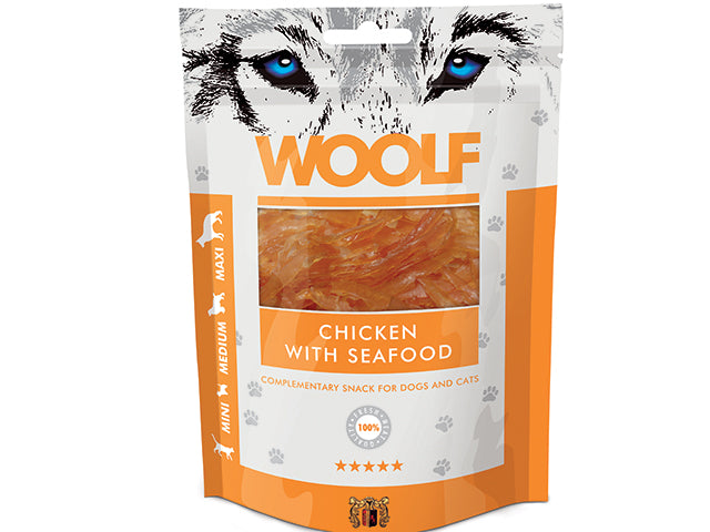 Billede af Qpet - Woolf Kylling med Skalddyr 100g Hundegodbidder - Dog Treats