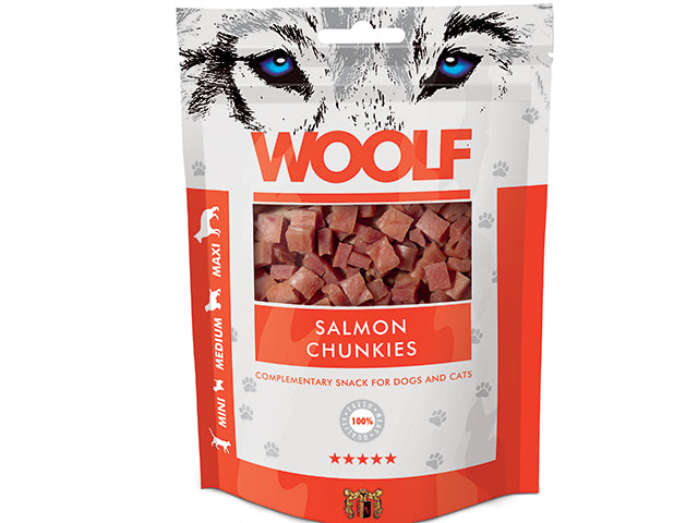 Billede af Qpet - Woolf Laks Chunkies 100g Hundegodbidder - Dog Treats