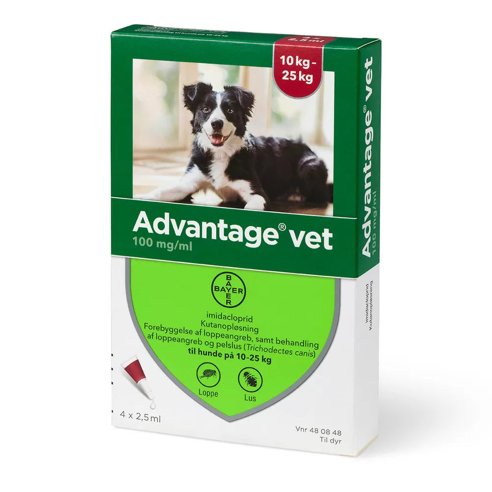 Se Pharmaservice - Advantage loppemiddel til hund 10-25 kg 4 pipetter - Pet Flea & Tick Control hos Petpower.dk