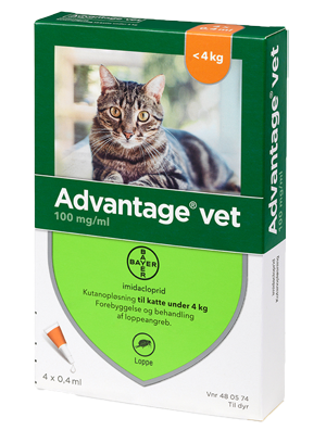 Billede af Advantage loppemiddel til kat 0-4 kg 4 pipetter