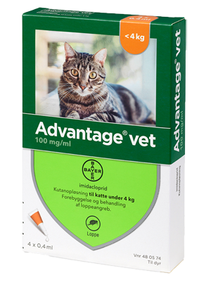 Billede af Pharmaservice - Advantage loppemiddel til kat 0-4 kg 4 pipetter - Pet Flea & Tick Control