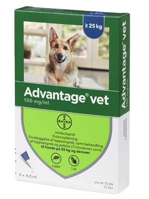 Billede af Pharmaservice - Advantage loppemiddel til hund 25-40 kg 4 pipetter - Pet Flea & Tick Control