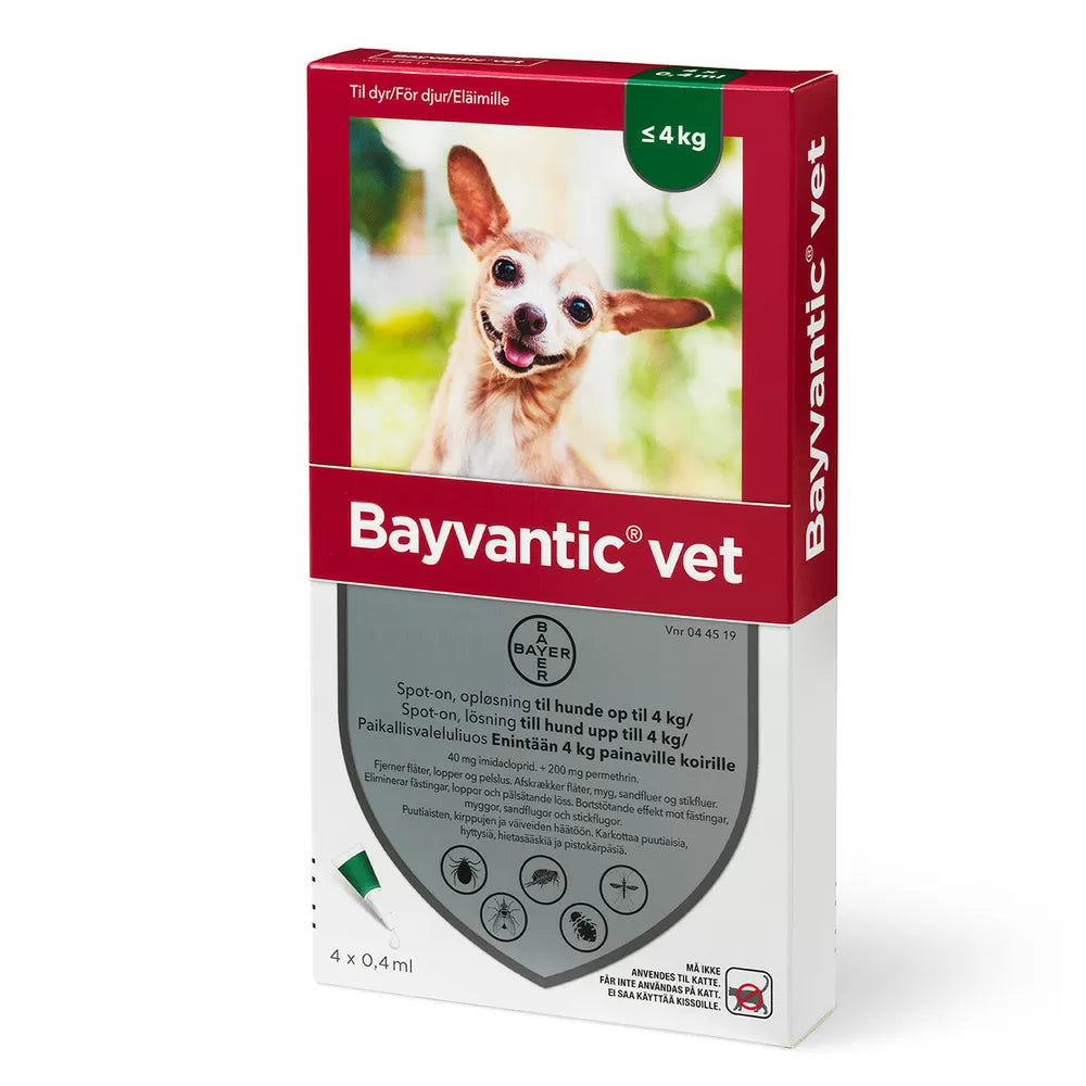 Billede af Bayvantic vet til hund 0-4 kg loppe/flåtmiddel