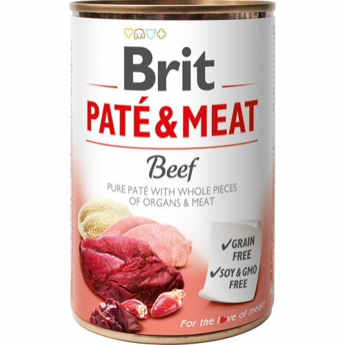 Billede af Brit Paté & Meat Beef Vådfoder til hund, 400 Gr.