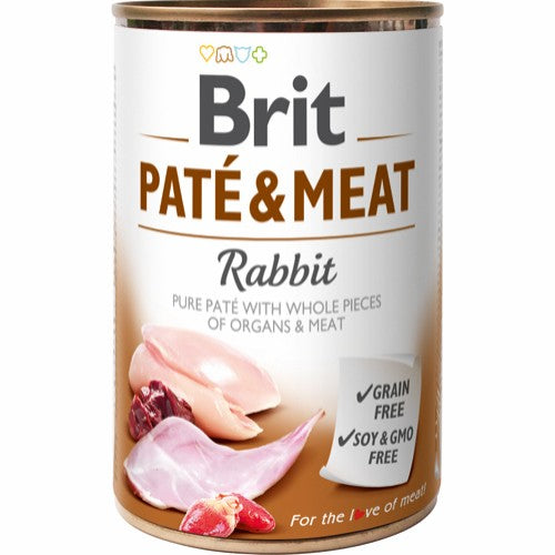 Billede af Brit Paté & Meat Kanin Vådfoder til hund, 400 Gr.