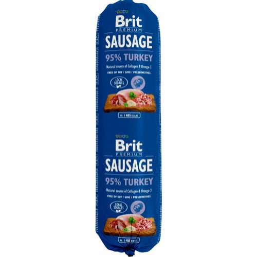 Se Brit Sausage Turkey, 800g hos Petpower.dk