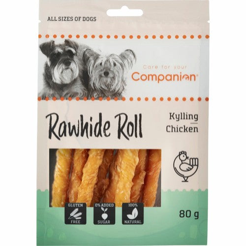 Se Companion Chicken Rawhide Roll, 80g hos Petpower.dk