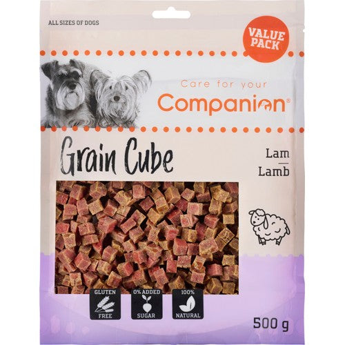 Se Eldorado - Companion Lamb Grain Cube 500g, små stykker 1x1 cm - Dog Treats hos Petpower.dk