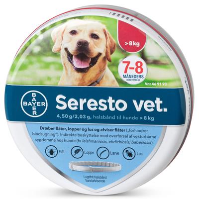 Se Pharmaservice - Seresto Vet Loppe og flåthalsbånd til hund over 8 kg hos Petpower.dk