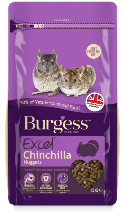 Billede af Petcare - Burgess Excel Chinchillafoder & Dekufoder Nuggets - Med Mint - 1,5kg - Small Animal Food